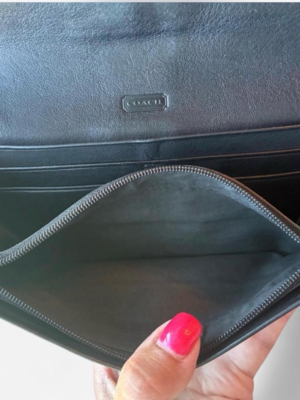 Coach Black Leather Long Wallet with Silver Buckle - Picture 5 of 8